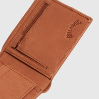 BILLABONG DIMENSION 2 IN 1 LEATHER WALLET - TAN