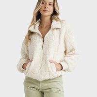 BILLABONG FIRESIDE COZY HALF ZIP - WHITECAP