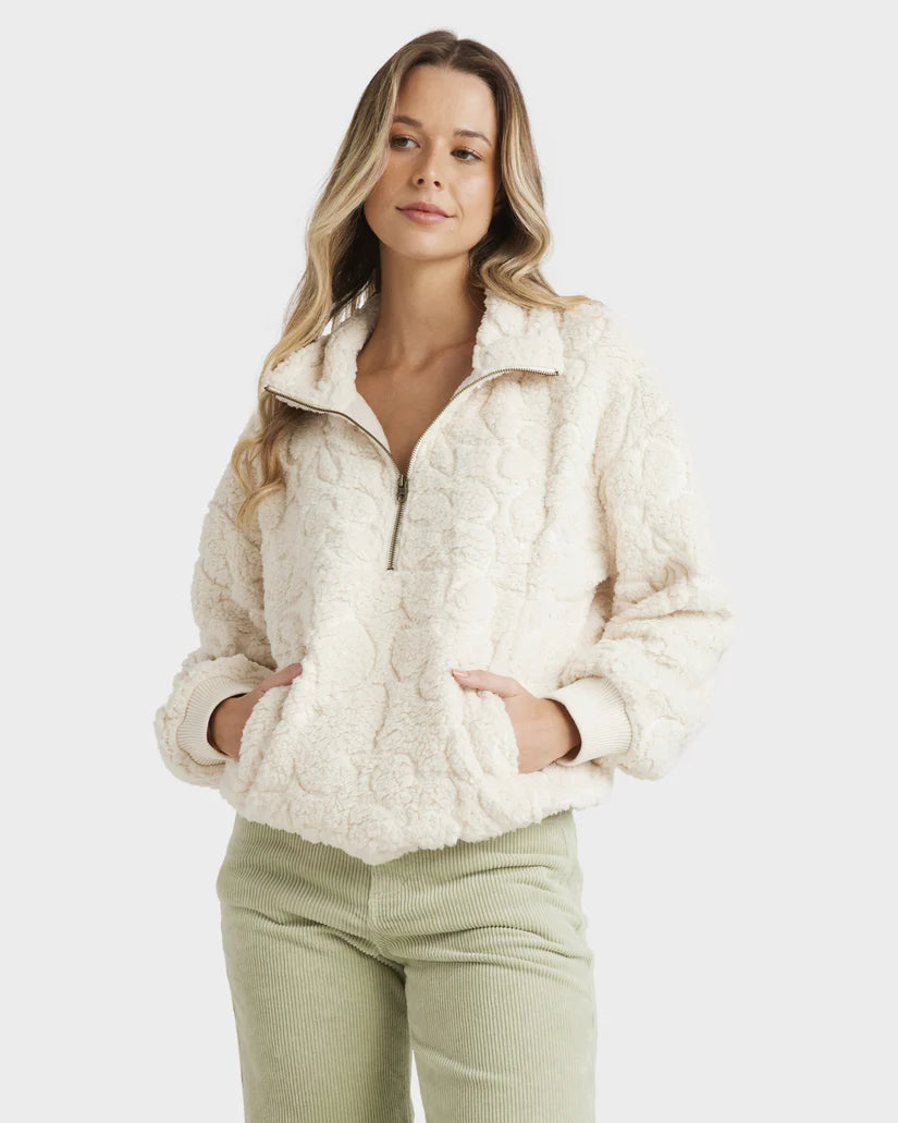 BILLABONG FIRESIDE COZY HALF ZIP - WHITECAP