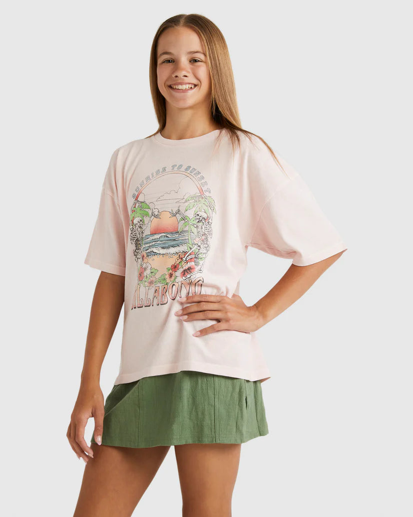BILLABONG GIRLS PARADISE FRAME T-SHIRT - FEELING PEACHY