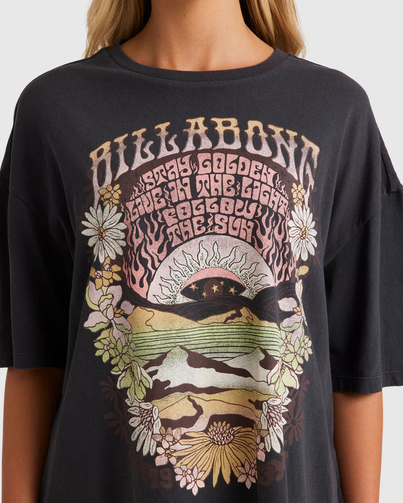 BILLABONG GOLDEN TIMES T-SHIRT -  OFF BLACK