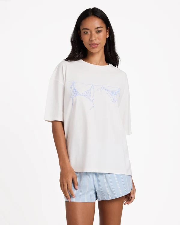 BILLABONG JUST ADD BIKINI TEE SHIRT - SALT CRYSTAL