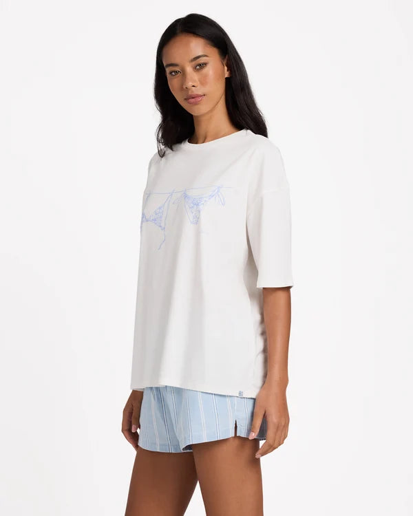 BILLABONG JUST ADD BIKINI TEE SHIRT - SALT CRYSTAL