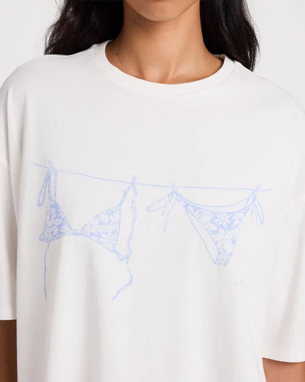 BILLABONG JUST ADD BIKINI TEE SHIRT - SALT CRYSTAL