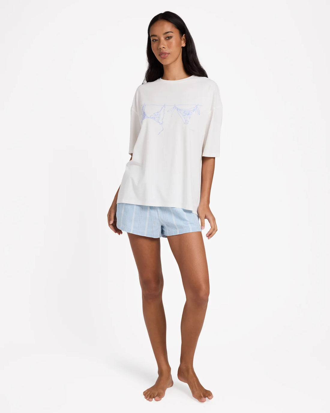 BILLABONG JUST ADD BIKINI TEE SHIRT - SALT CRYSTAL