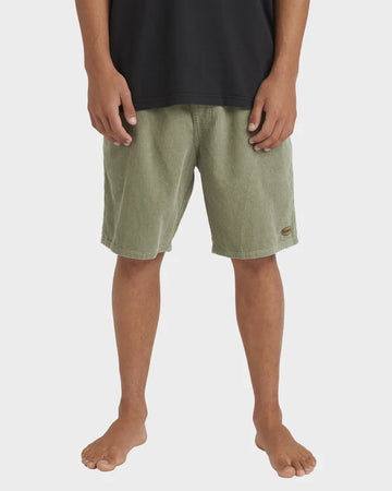 BILLABONG LARRY CORD SHORT - GREEN ASH