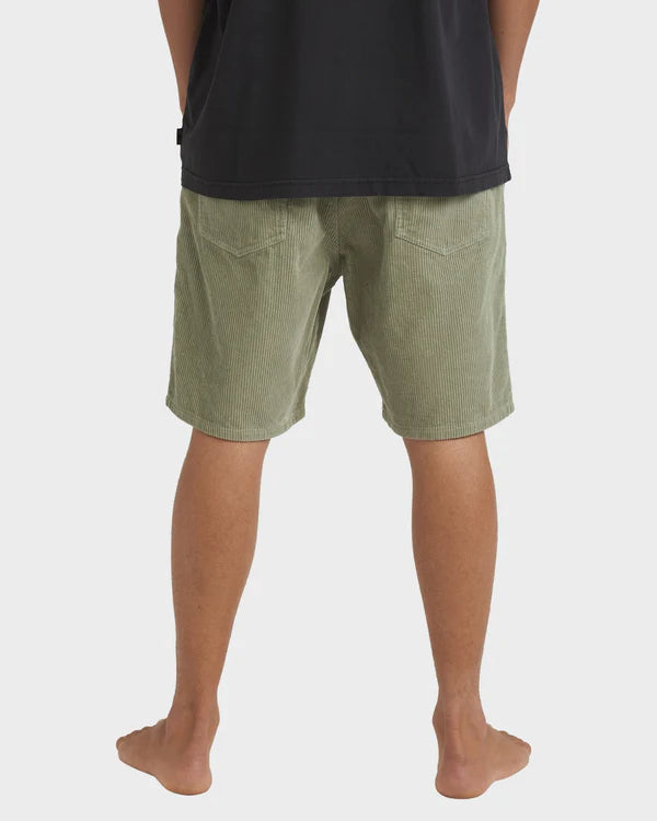 BILLABONG LARRY CORD SHORT - GREEN ASH
