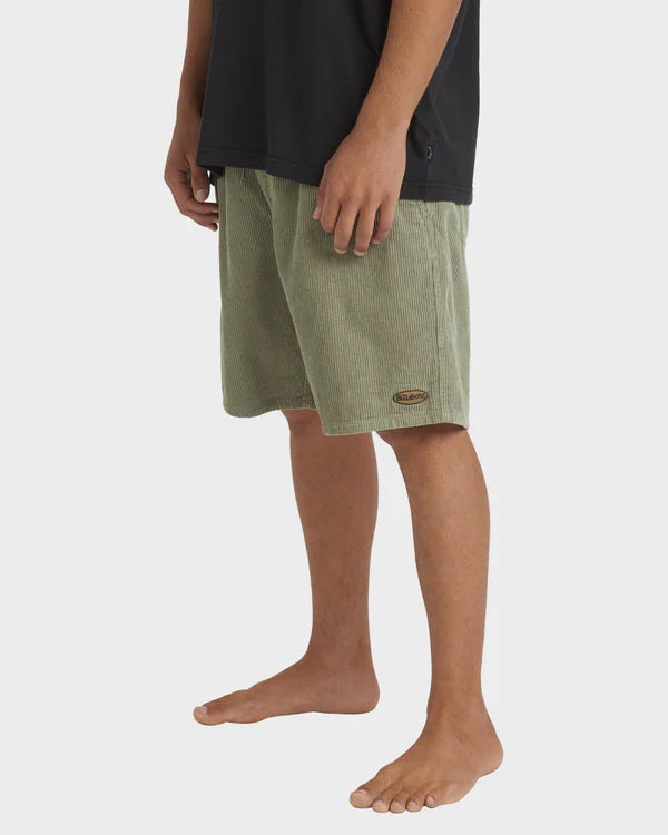 BILLABONG LARRY CORD SHORT - GREEN ASH