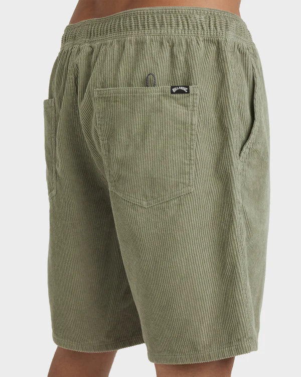 BILLABONG LARRY CORD SHORT - GREEN ASH
