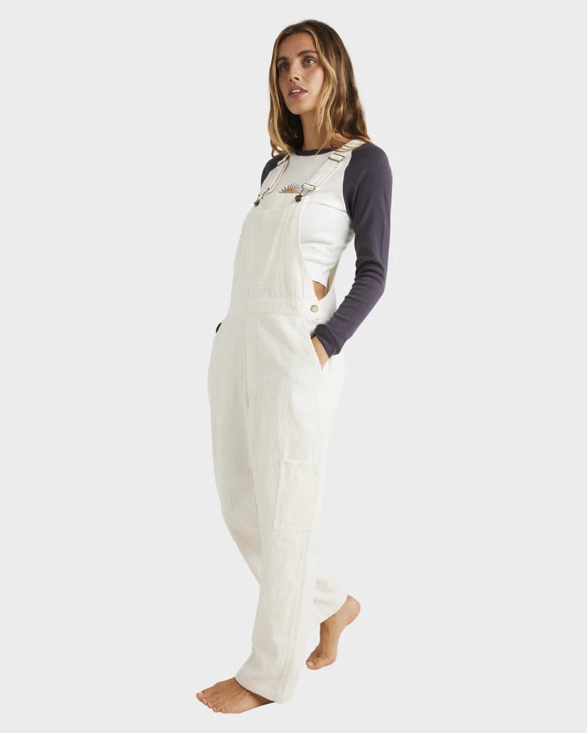 BILLABONG LEIA CORD OVERALLS - WHITE