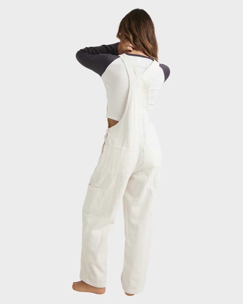 BILLABONG LEIA CORD OVERALLS - WHITE