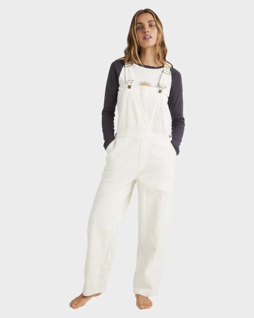 BILLABONG LEIA CORD OVERALLS - WHITE