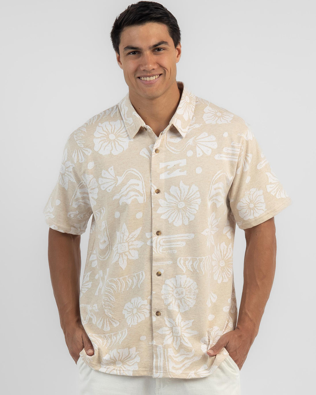 BILLABONG LOAFER BUTTON UP - OATMEAL HEATHER