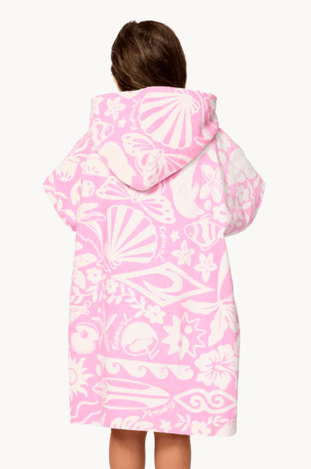 BILLABONG MIXED SNAP HOODED TOWEL-GIRL - PINK