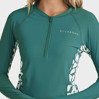 BILLABONG REEF BREAK UPF 50 LONG SLEEVE RASH VEST  - EVERGREEN