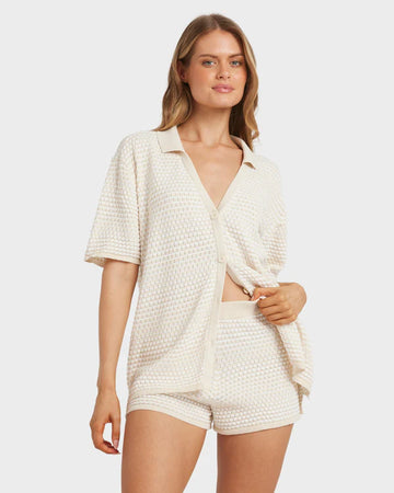 BILLABONG SUN BUBBLE STRIPE TOP - WHITECAP