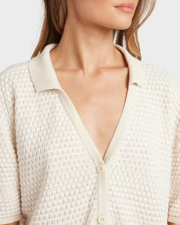 BILLABONG SUN BUBBLE STRIPE TOP - WHITECAP