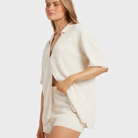 BILLABONG SUN BUBBLE STRIPE TOP - WHITECAP