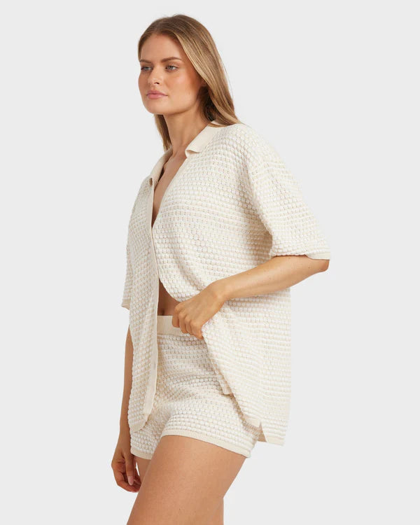 BILLABONG SUN BUBBLE STRIPE TOP - WHITECAP