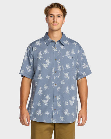 BILLABONG MENS SUNDAYS MINI SHIRT - STEEL BLUE