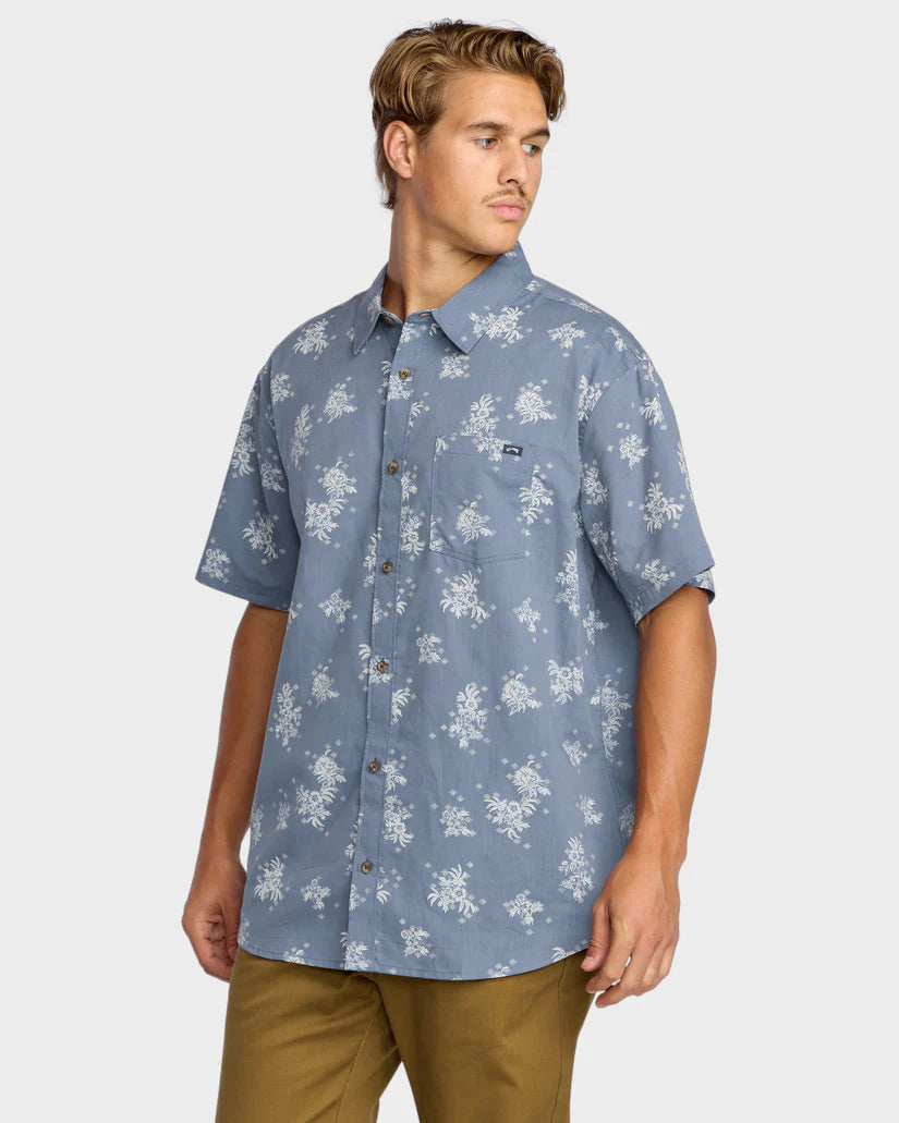 BILLABONG MENS SUNDAYS MINI SHIRT - STEEL BLUE