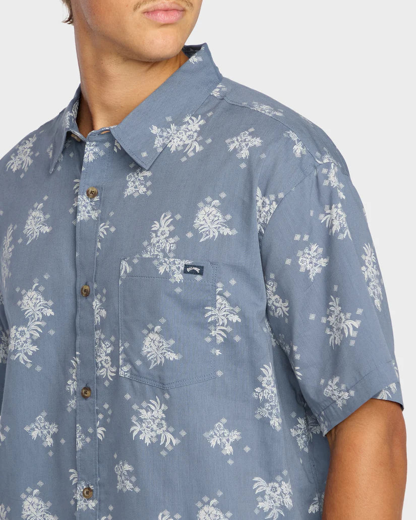 BILLABONG MENS SUNDAYS MINI SHIRT - STEEL BLUE