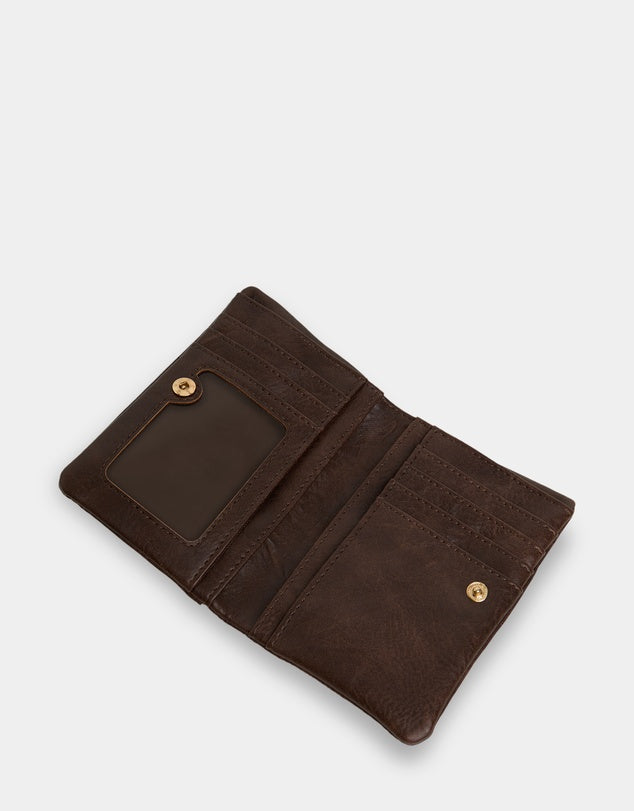 BILLABONG SUNSET RHAPSODY KIRRA WALLET - CHOCOLATE BROWN