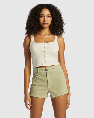 BILLABONG WOMENS FREE FALL CORD SHORTS - AVOCADO