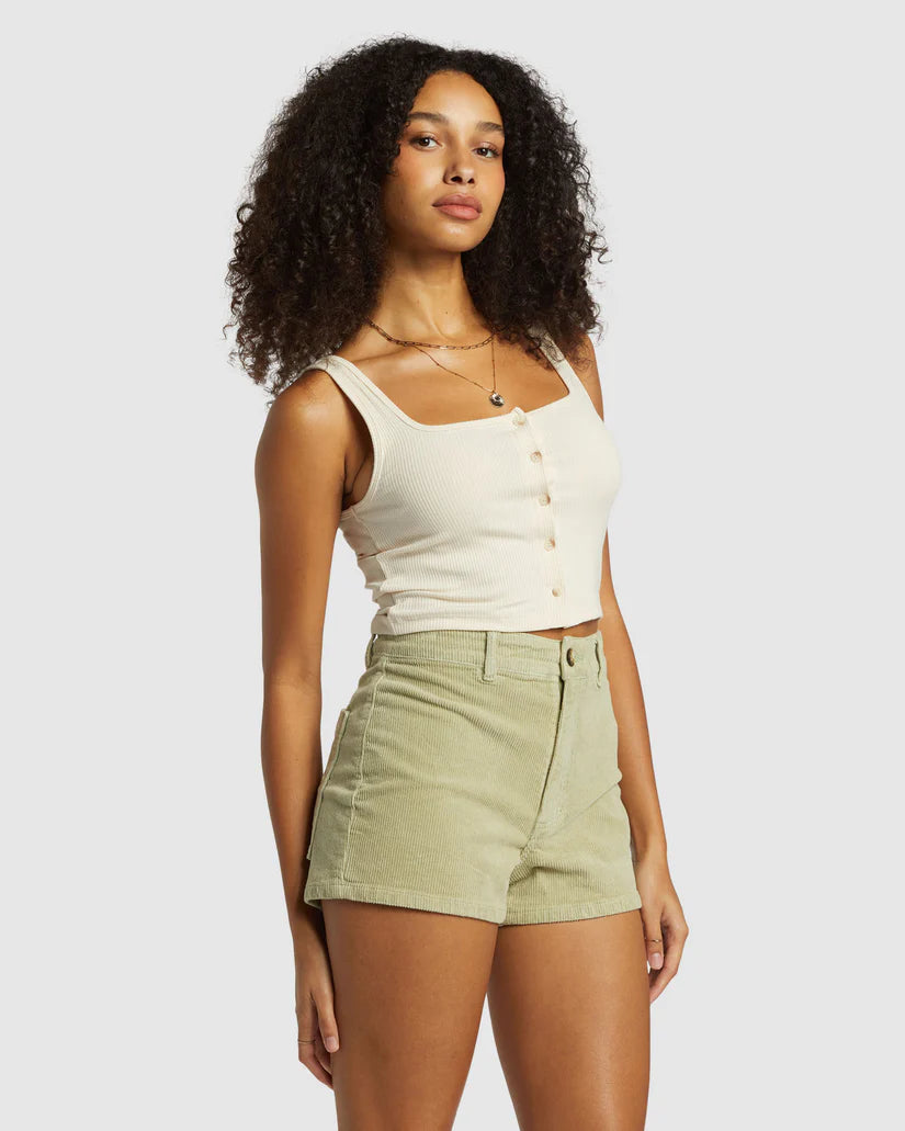 BILLABONG WOMENS FREE FALL CORD SHORTS - AVOCADO