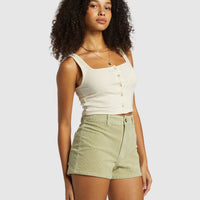 BILLABONG WOMENS FREE FALL CORD SHORTS - AVOCADO