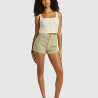 BILLABONG WOMENS FREE FALL CORD SHORTS - AVOCADO