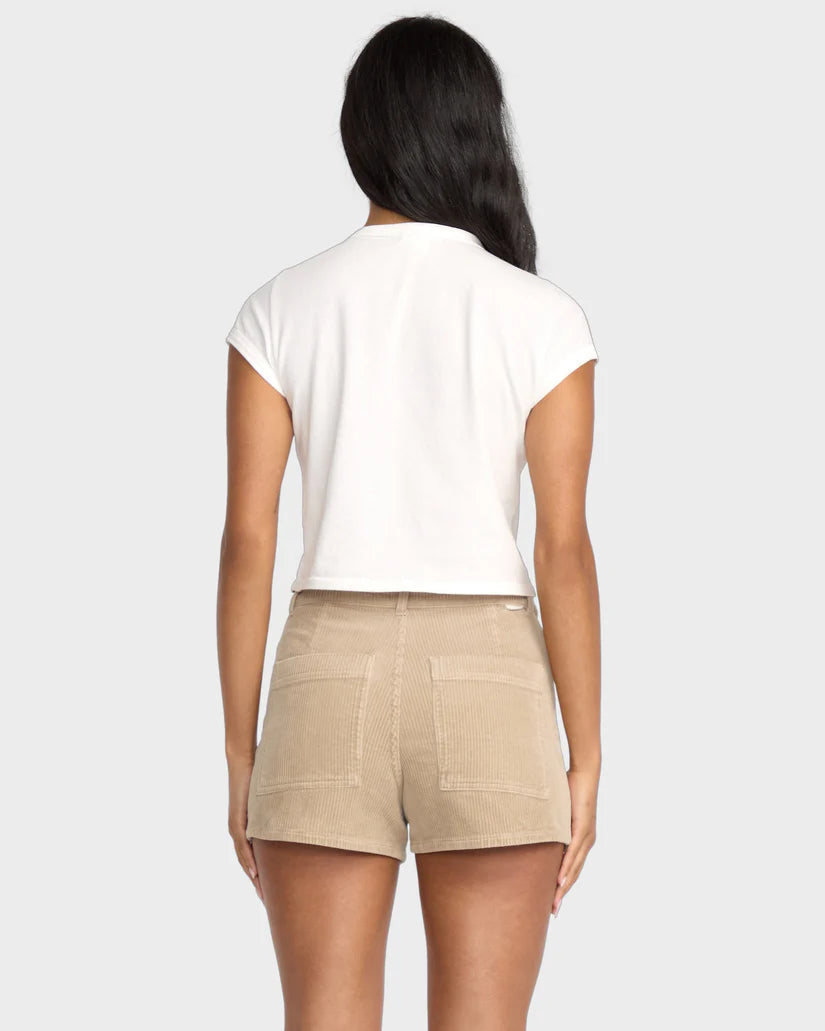 BILLABONG WOMENS FREE FALL CORD SHORTS - COBBLE STONE