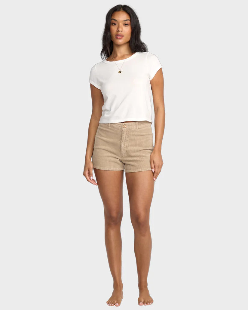 BILLABONG WOMENS FREE FALL CORD SHORTS - COBBLE STONE