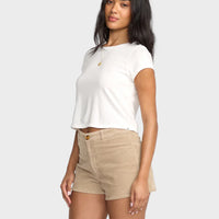 BILLABONG WOMENS FREE FALL CORD SHORTS - COBBLE STONE