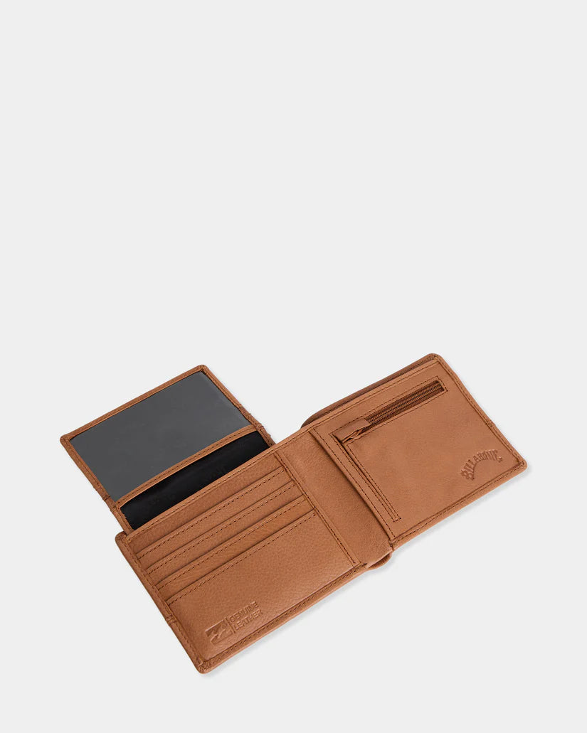 BILLABONG DIMENSION 2IN1 LEATHER WALLET - TAN