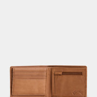 BILLABONG DIMENSION 2IN1 LEATHER WALLET - TAN