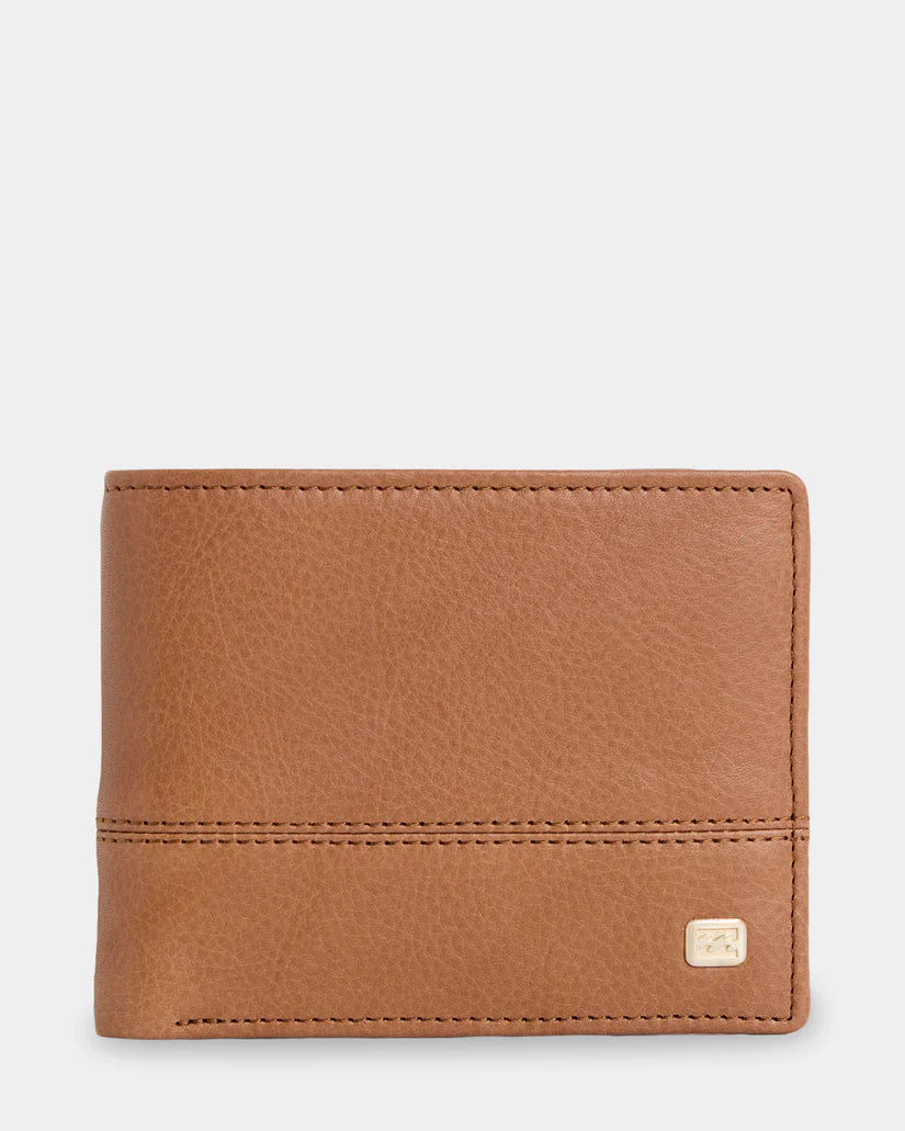 BILLABONG DIMENSION 2IN1 LEATHER WALLET - TAN