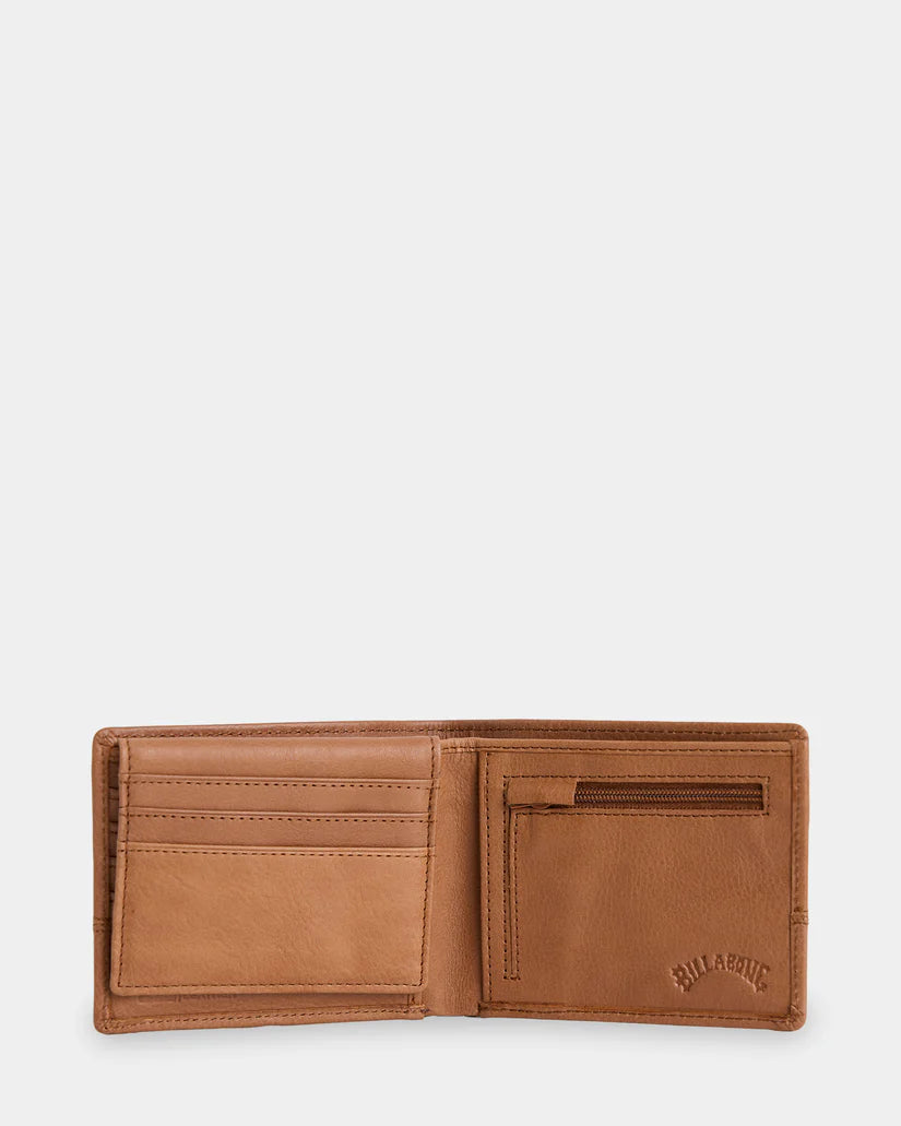 BILLABONG DIMENSION 2IN1 LEATHER WALLET - TAN