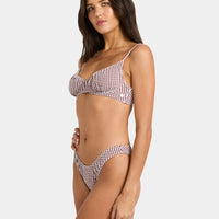 BILLABONG MINI WAVE CHECK CHAR UNDERWIRE - RED DAHLIA