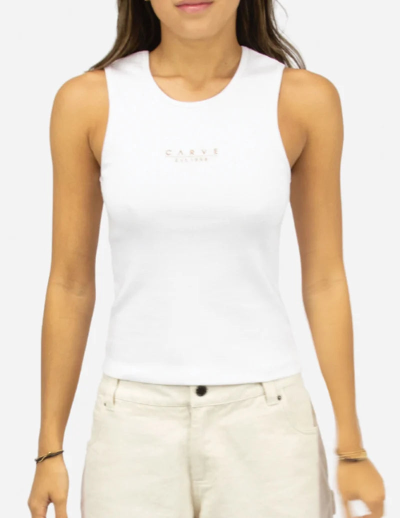 CARVE DUNE WOMENS KNIT TANK TOP - WHITE