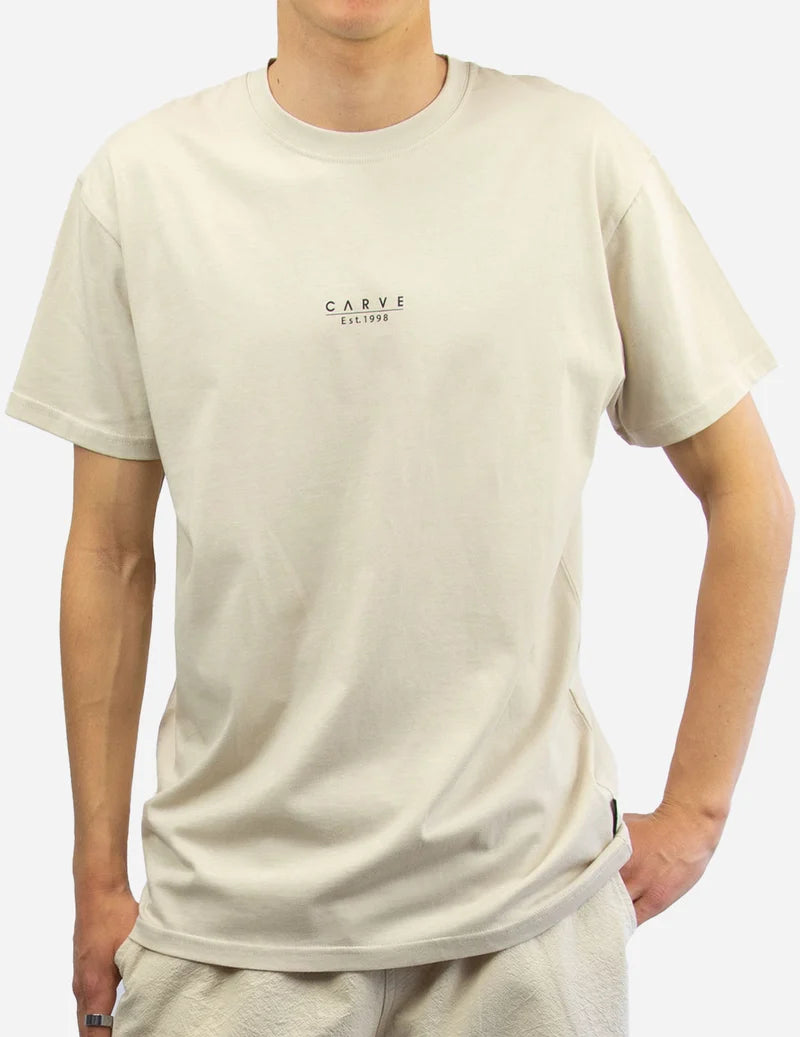 CARVE STAPLE BOYS SLIM SHORT SLEEVE TEE - OATMEAL
