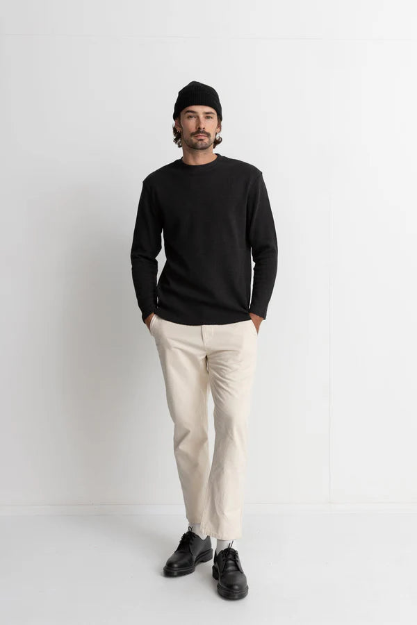 RHYTHM MENS CLASSIC WAFFLE KNIT - VINTAGE BLACK