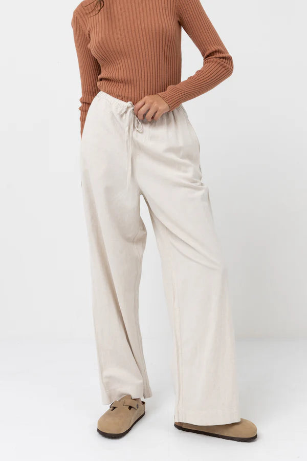 RHYTHM WOMENS CLASSIC DRAWSTRING PANT - OAT