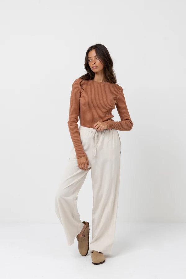 RHYTHM WOMENS CLASSIC DRAWSTRING PANT - OAT