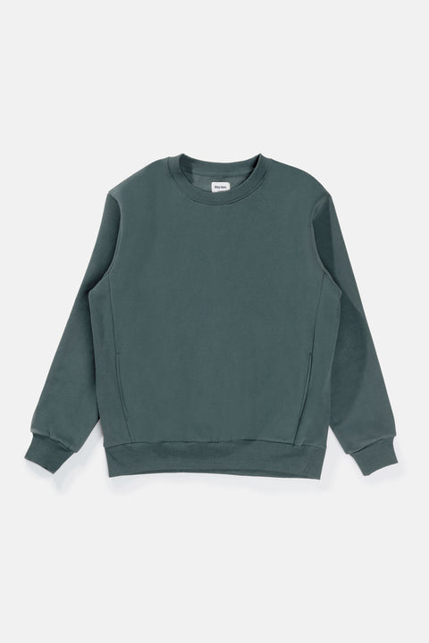 RHYTHM MENS CLASSIC FLEECE CREW - SILVER PINE