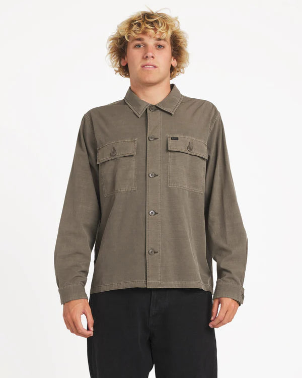 RVCA COASTAL OVERSHIRT - MUSHROOM