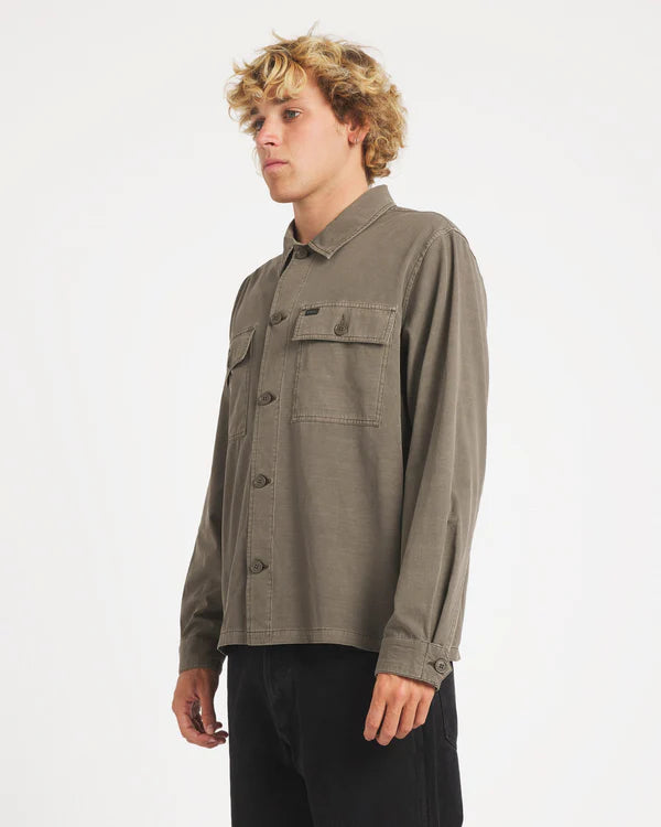 RVCA COASTAL OVERSHIRT - MUSHROOM