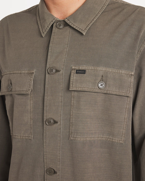 RVCA COASTAL OVERSHIRT - MUSHROOM