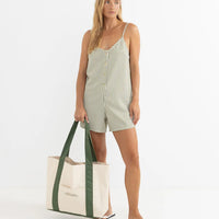 RHYTHM COVE STRIPE ADJUSTABLE ROMPER - ALOE