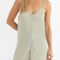 RHYTHM COVE STRIPE ADJUSTABLE ROMPER - ALOE
